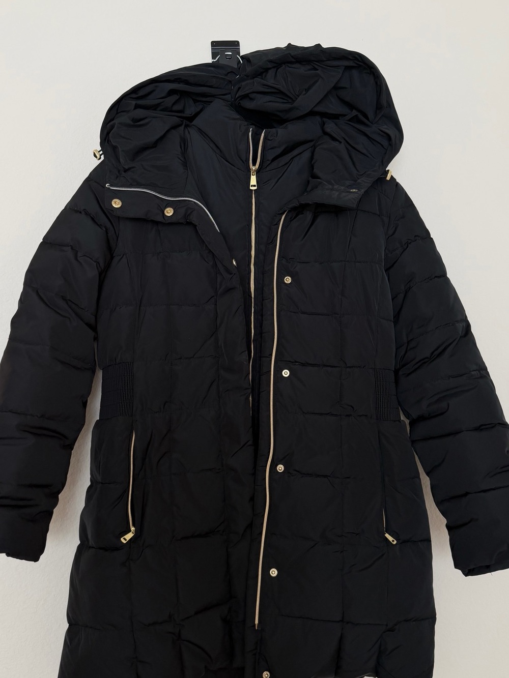 Cole Haan black Women's Hooded Puffer Coat - Classic Winter Jacket
